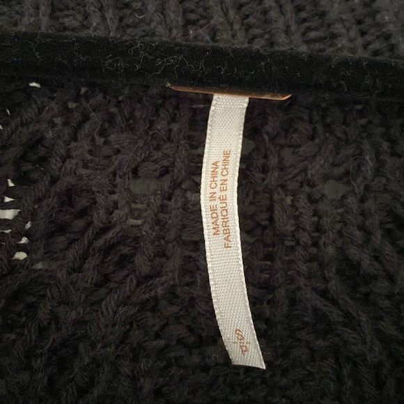 Free People Isla Cable Tunic Sweater Black Size Small - Picture 4 of 6